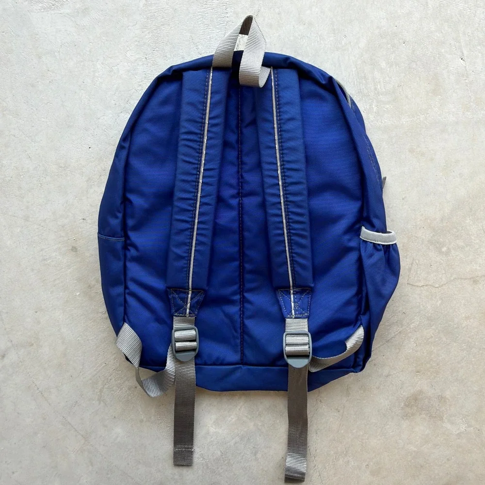 Vintage LL Bean Kids Backpack Royal Blue School Bag Reflective Trim